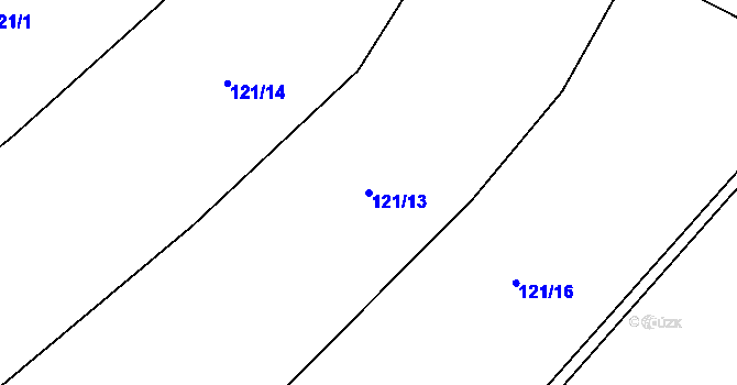 Parcela st. 121/13 v KÚ Maleč u Chotěboře, Katastrální mapa
