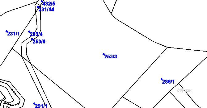 Parcela st. 253/3 v KÚ Maleč u Chotěboře, Katastrální mapa