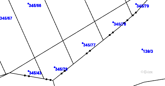 Parcela st. 345/77 v KÚ Maleč u Chotěboře, Katastrální mapa