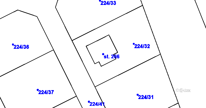 Parcela st. 266 v KÚ Maleč u Chotěboře, Katastrální mapa