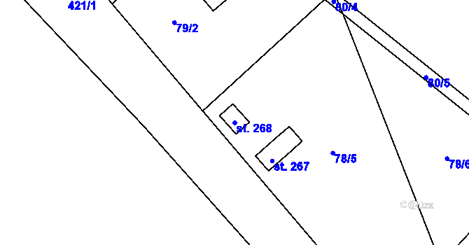 Parcela st. 268 v KÚ Maleč u Chotěboře, Katastrální mapa