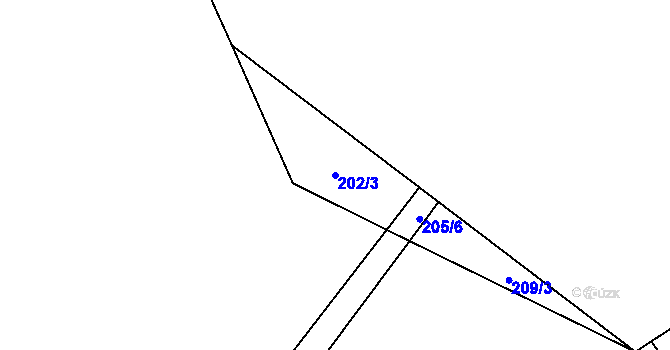 Parcela st. 202/3 v KÚ Předboř u Malče, Katastrální mapa