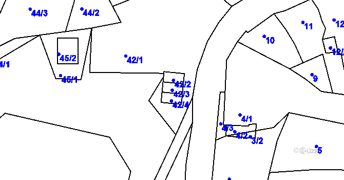 Parcela st. 42/3 v KÚ Kojetice u Malečova, Katastrální mapa