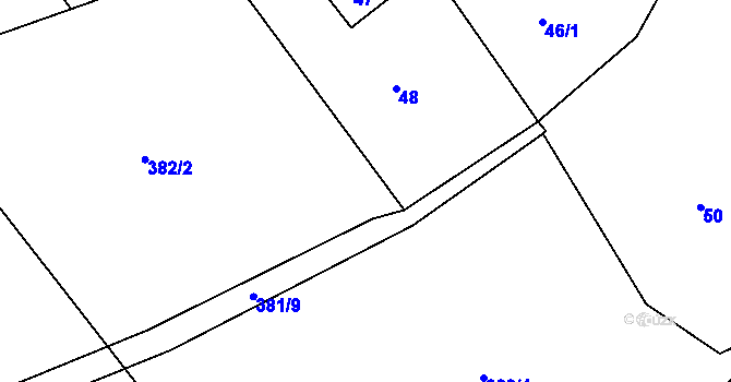 Parcela st. 49 v KÚ Malečov, Katastrální mapa