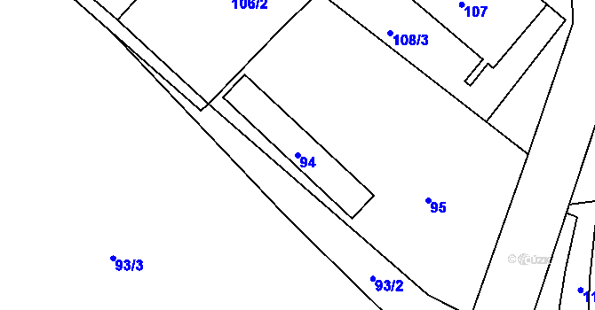 Parcela st. 94 v KÚ Malečov, Katastrální mapa