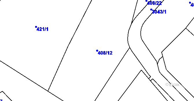 Parcela st. 408/12 v KÚ Malenice, Katastrální mapa
