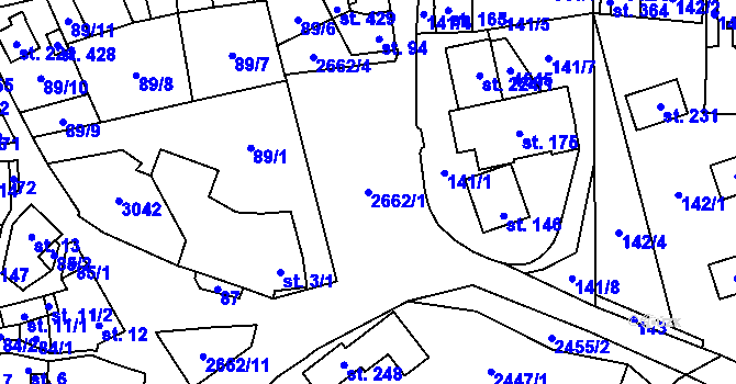 Parcela st. 2662/1 v KÚ Malenice, Katastrální mapa