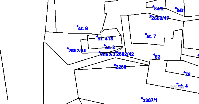 Parcela st. 2662/3 v KÚ Malenice, Katastrální mapa