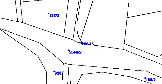 Parcela st. 286/16 v KÚ Malenice, Katastrální mapa