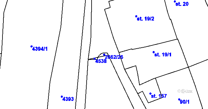 Parcela st. 2662/26 v KÚ Malenice, Katastrální mapa