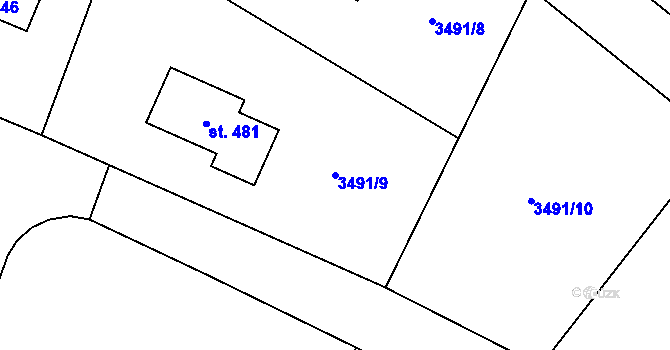 Parcela st. 3491/9 v KÚ Malenice, Katastrální mapa