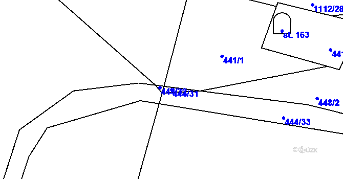 Parcela st. 444/31 v KÚ Malenovice, Katastrální mapa