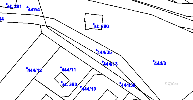 Parcela st. 444/35 v KÚ Malenovice, Katastrální mapa