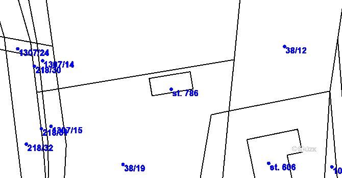 Parcela st. 786 v KÚ Malenovice, Katastrální mapa