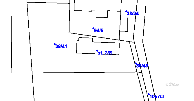 Parcela st. 789 v KÚ Malenovice, Katastrální mapa