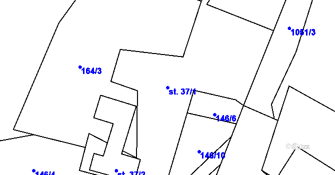 Parcela st. 37/1 v KÚ Malenovice, Katastrální mapa