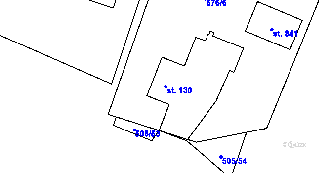 Parcela st. 130 v KÚ Malenovice, Katastrální mapa