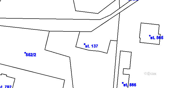 Parcela st. 137 v KÚ Malenovice, Katastrální mapa