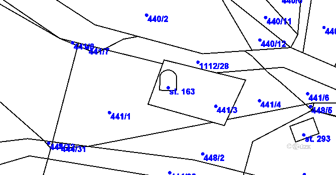 Parcela st. 163 v KÚ Malenovice, Katastrální mapa