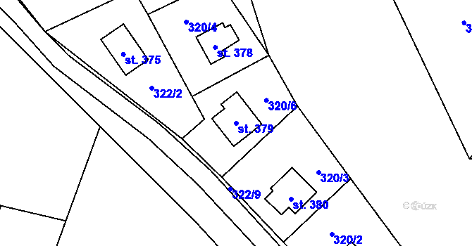 Parcela st. 379 v KÚ Malenovice, Katastrální mapa