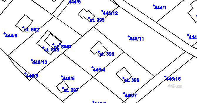 Parcela st. 395 v KÚ Malenovice, Katastrální mapa