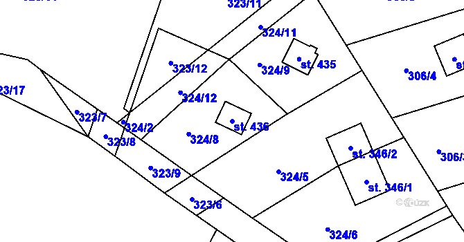 Parcela st. 436 v KÚ Malenovice, Katastrální mapa