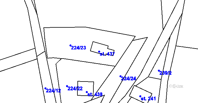 Parcela st. 437 v KÚ Malenovice, Katastrální mapa