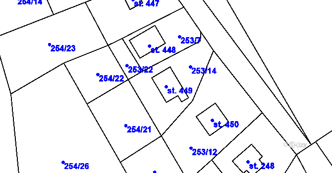 Parcela st. 449 v KÚ Malenovice, Katastrální mapa