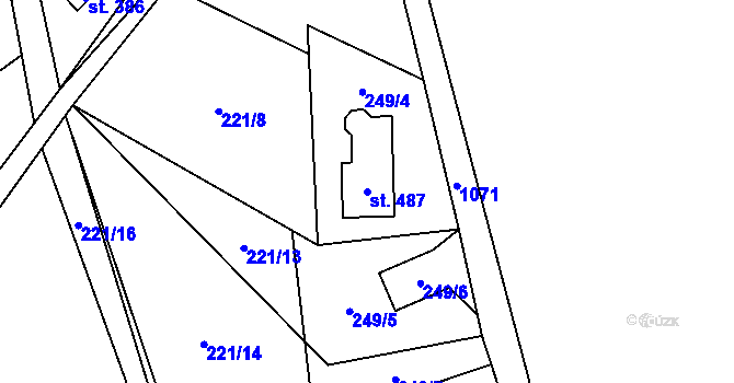 Parcela st. 487 v KÚ Malenovice, Katastrální mapa