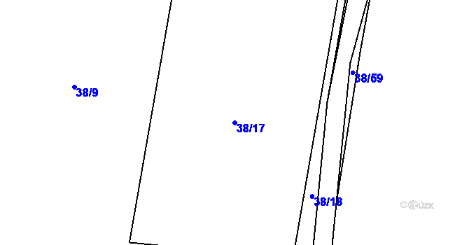 Parcela st. 38/17 v KÚ Malenovice, Katastrální mapa