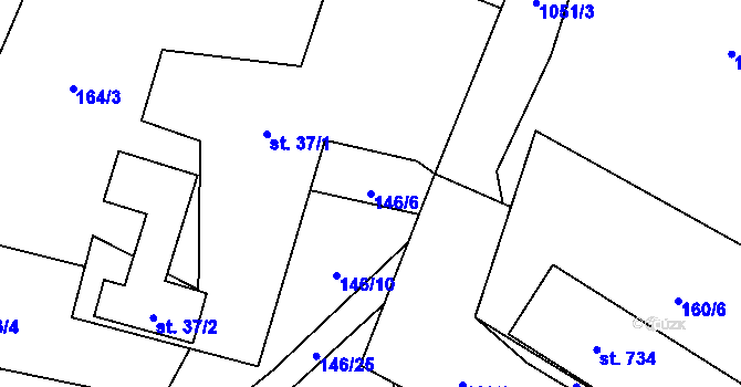 Parcela st. 146/6 v KÚ Malenovice, Katastrální mapa
