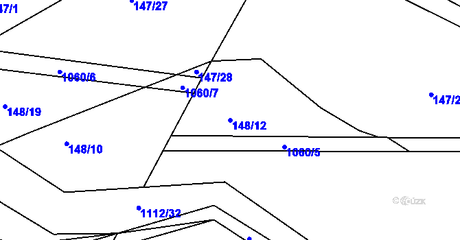 Parcela st. 148/12 v KÚ Malenovice, Katastrální mapa