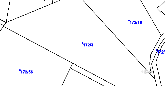 Parcela st. 172/3 v KÚ Malenovice, Katastrální mapa