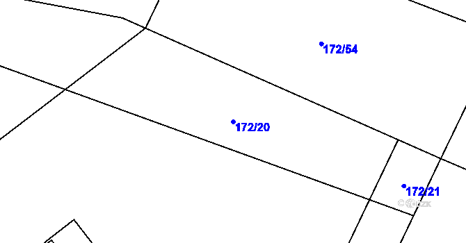 Parcela st. 172/20 v KÚ Malenovice, Katastrální mapa