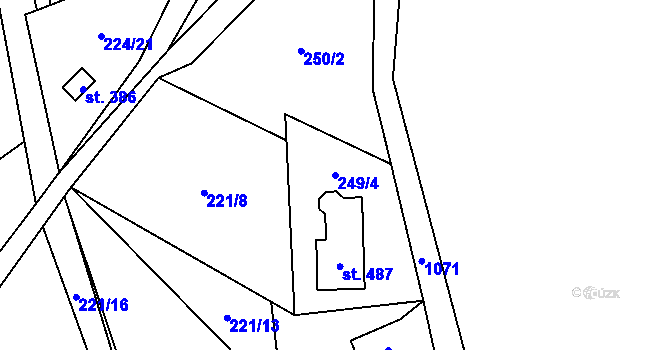 Parcela st. 249/4 v KÚ Malenovice, Katastrální mapa