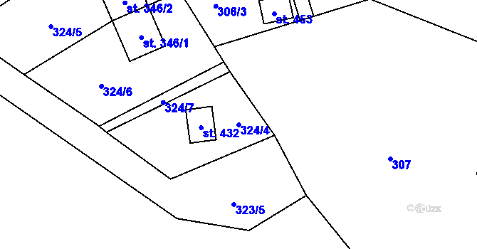 Parcela st. 324/4 v KÚ Malenovice, Katastrální mapa