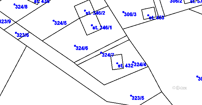 Parcela st. 324/7 v KÚ Malenovice, Katastrální mapa