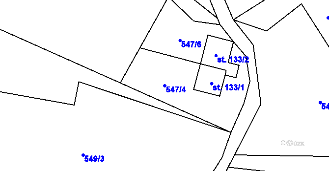 Parcela st. 547/4 v KÚ Malenovice, Katastrální mapa