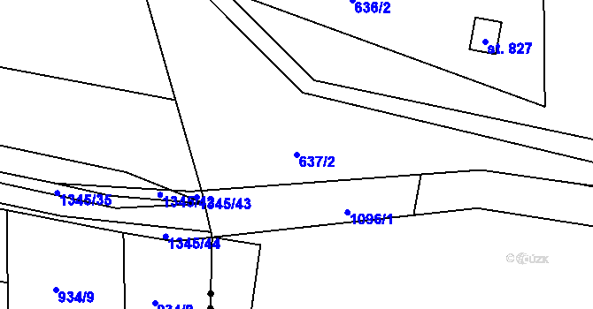Parcela st. 637/2 v KÚ Malenovice, Katastrální mapa