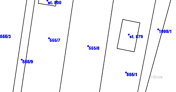 Parcela st. 555/8 v KÚ Malenovice, Katastrální mapa