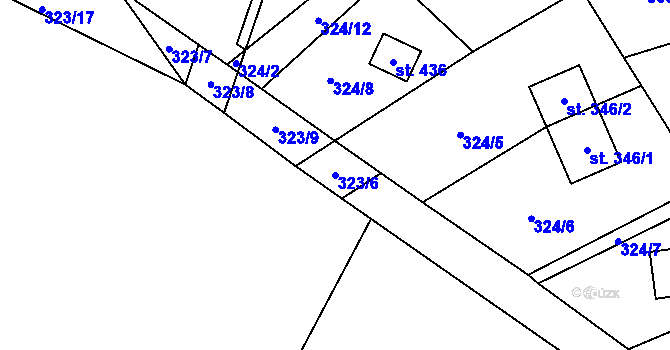 Parcela st. 323/6 v KÚ Malenovice, Katastrální mapa