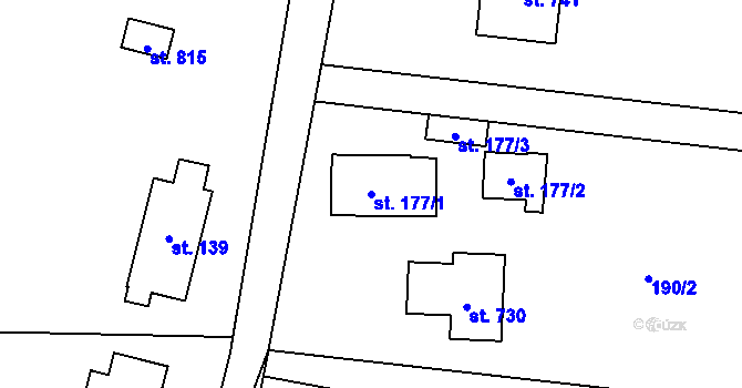 Parcela st. 177/1 v KÚ Malenovice, Katastrální mapa