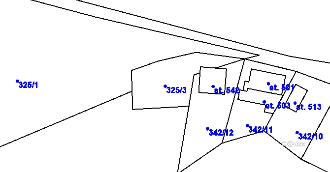 Parcela st. 325/3 v KÚ Malenovice, Katastrální mapa