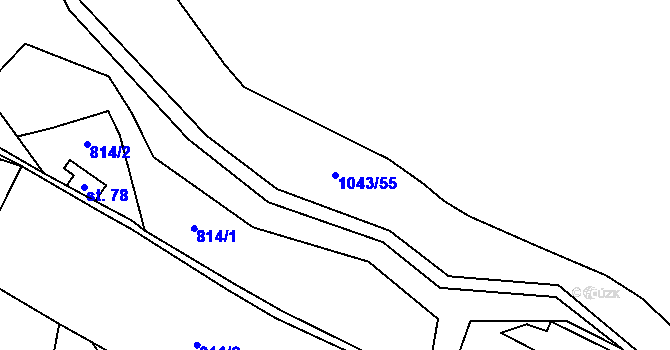Parcela st. 1043/55 v KÚ Malenovice, Katastrální mapa