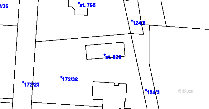 Parcela st. 828 v KÚ Malenovice, Katastrální mapa