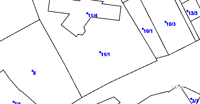 Parcela st. 11/1 v KÚ Dolní Vlkýš, Katastrální mapa