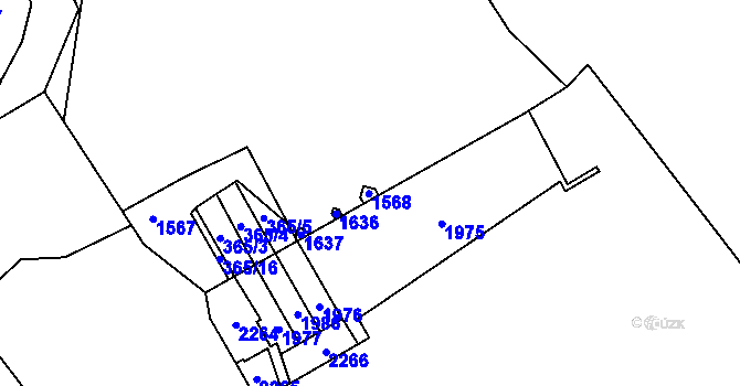 Parcela st. 365/11 v KÚ Malesice, Katastrální mapa