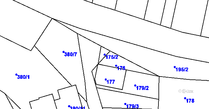 Parcela st. 175/2 v KÚ Malesice, Katastrální mapa