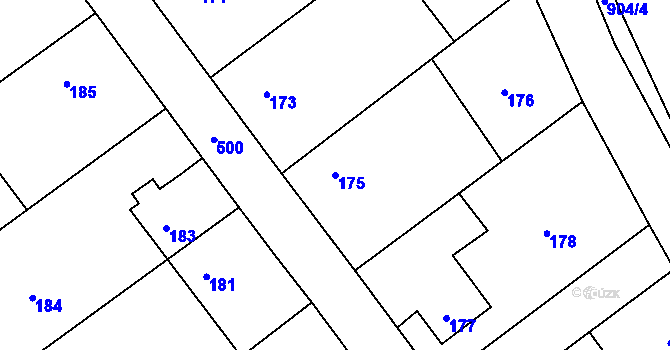 Parcela st. 175 v KÚ Malešov, Katastrální mapa