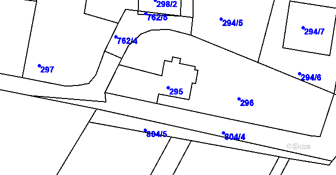 Parcela st. 295 v KÚ Malešov, Katastrální mapa